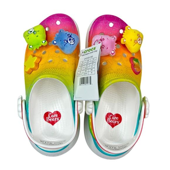 Crocs Classic Crush Clog Care Bears 'Rainbow' M Size 5/W Size 7 (210103-100) - Picture 7 of 9